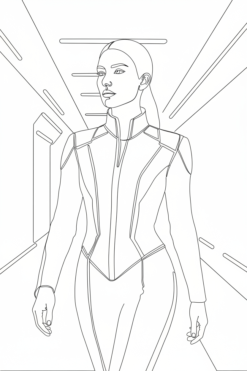 Minimalist single-line drawing.